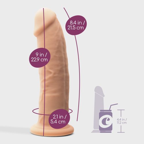 Dildo premium silicone tessudo 9" baunilha