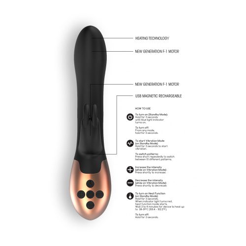 33990 vibrador com aquecimento recarregável opulent elegance preto