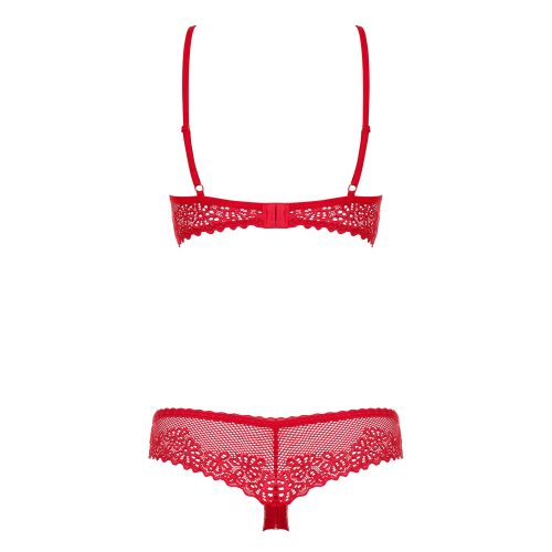 Conjunto alabastra crotchless obsessive vermelho