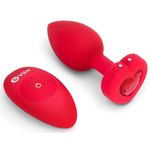 Plug anal vibratório ccontrolo remoto b-Vibe Vermelho