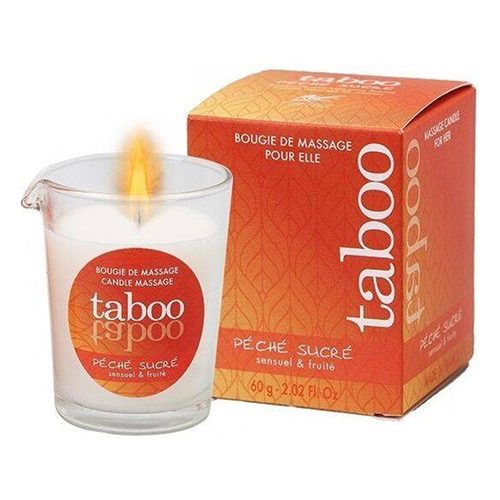 Vela de massagem taboo para mulher peche sucre 60gr wax play: explore os detalhes do fetiche com velas