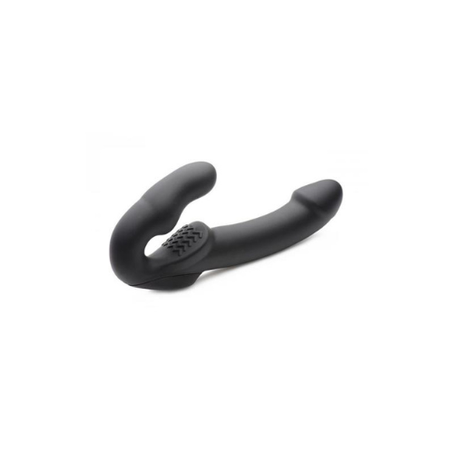 evoke vibrating strapless strap on black